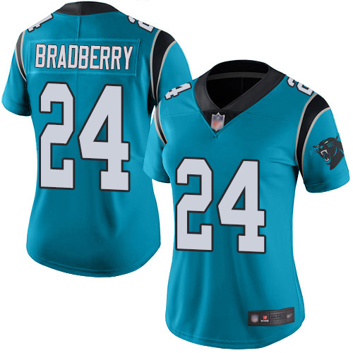 Carolina Panthers Limited Blue Women James Bradberry Jersey NFL Football 24 Rush Vapor Untouchable